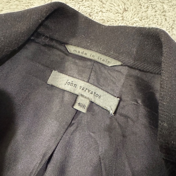 John Varvatos 100% Wool Navy Blue Overcoat 48R EU/38 R US - Picture 2 of 5